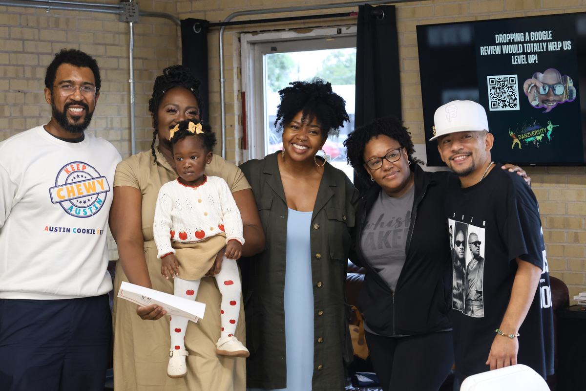 Jazmine Oates of The Butter Hour with founder Claude McIver and the judges